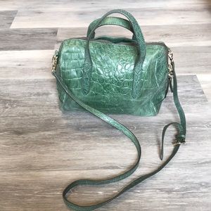 Fossil leather Sydney satchel embossed crocodile